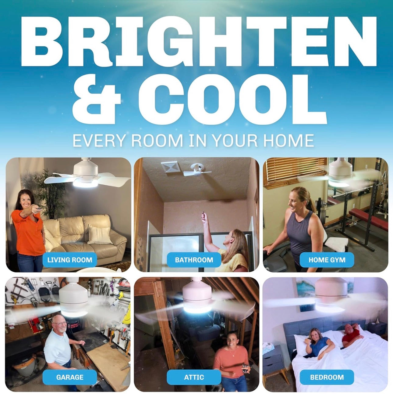 Bell+Howell Socket Fan – Screw-In Ceiling Fan