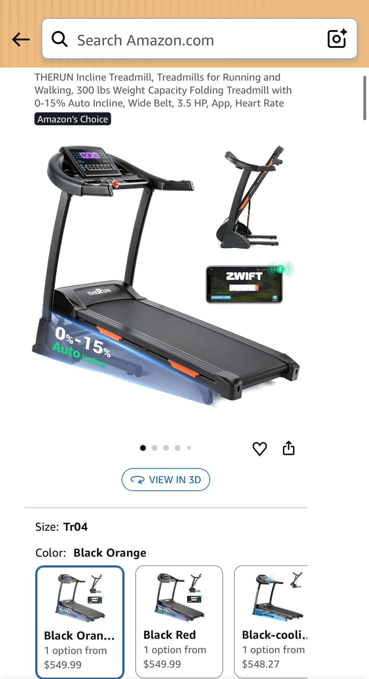 THERUN Foldable Auto Incline Treadmill – 3.5 HP Bluetooth Home Treadmill