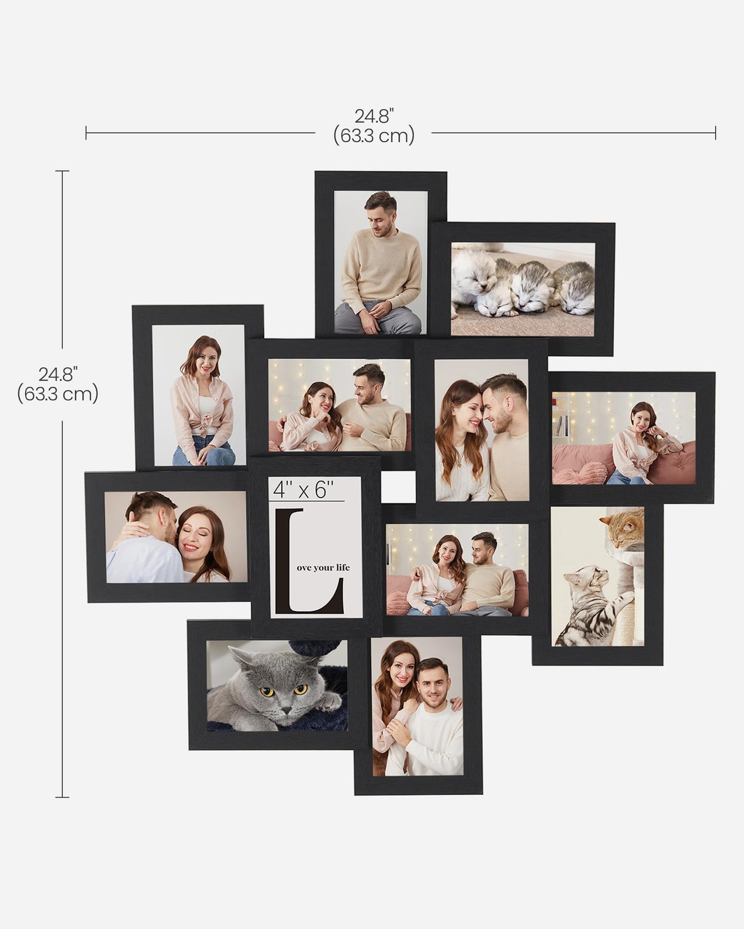 SONGMICS 12-Opening Wall Collage Picture Frame – Ink Black
