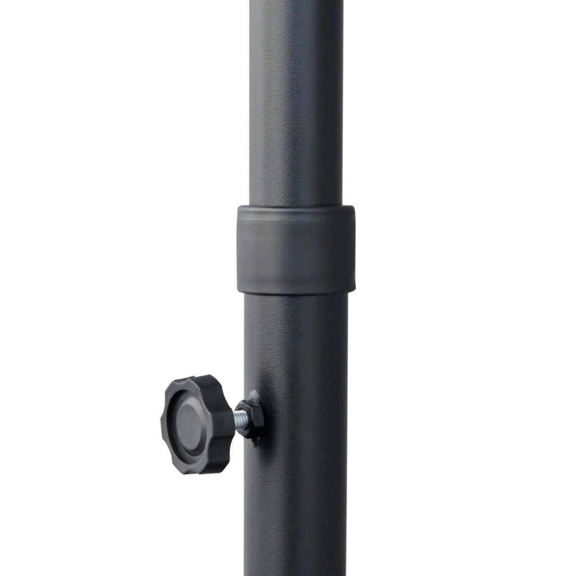 Outsunny Half Patio Umbrella — Wall-Mounted Design with Double-Sided Canopy & Crank Handle (Dark Grey)