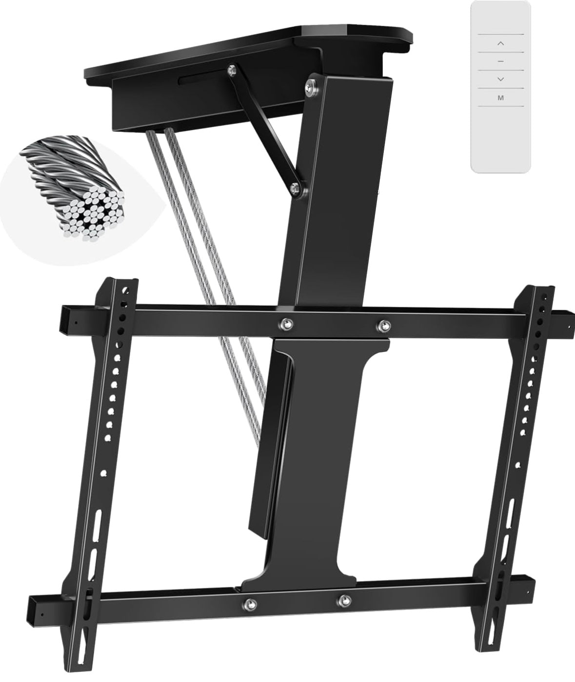 Motorized Ceiling TV Mount – Flip Down Electric Remote Mount (32”–71”)