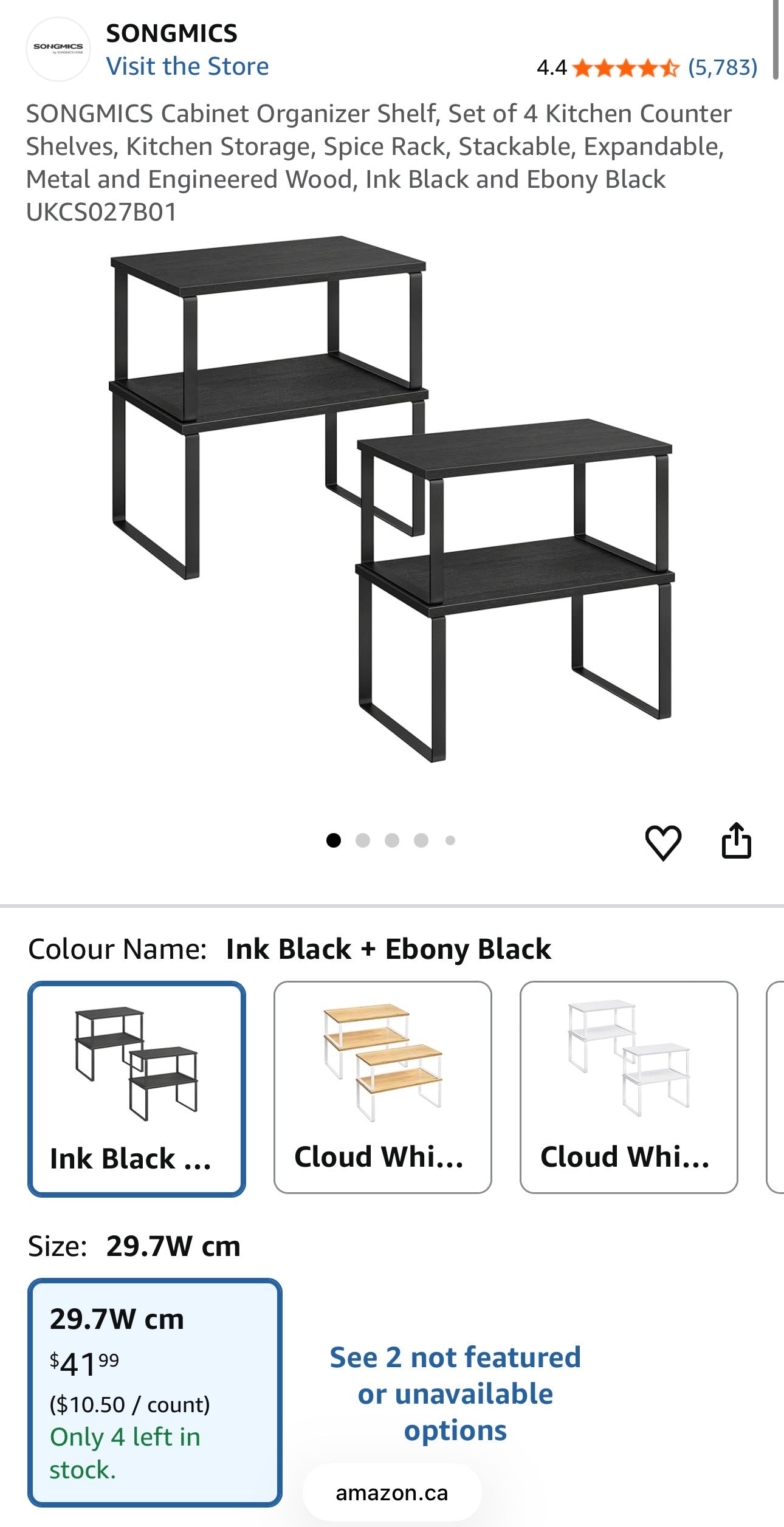 Expandable 4-Tier Kitchen Shelf Organizer