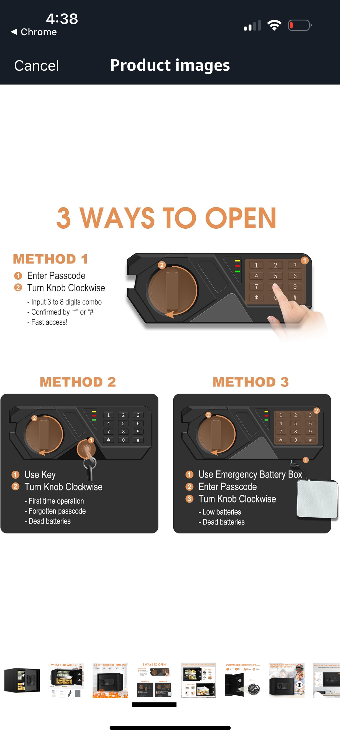 Homirxan 1.2 Cu Ft Electronic Safe with Alarm & Key Backup – 40 % Off Amazon Price!