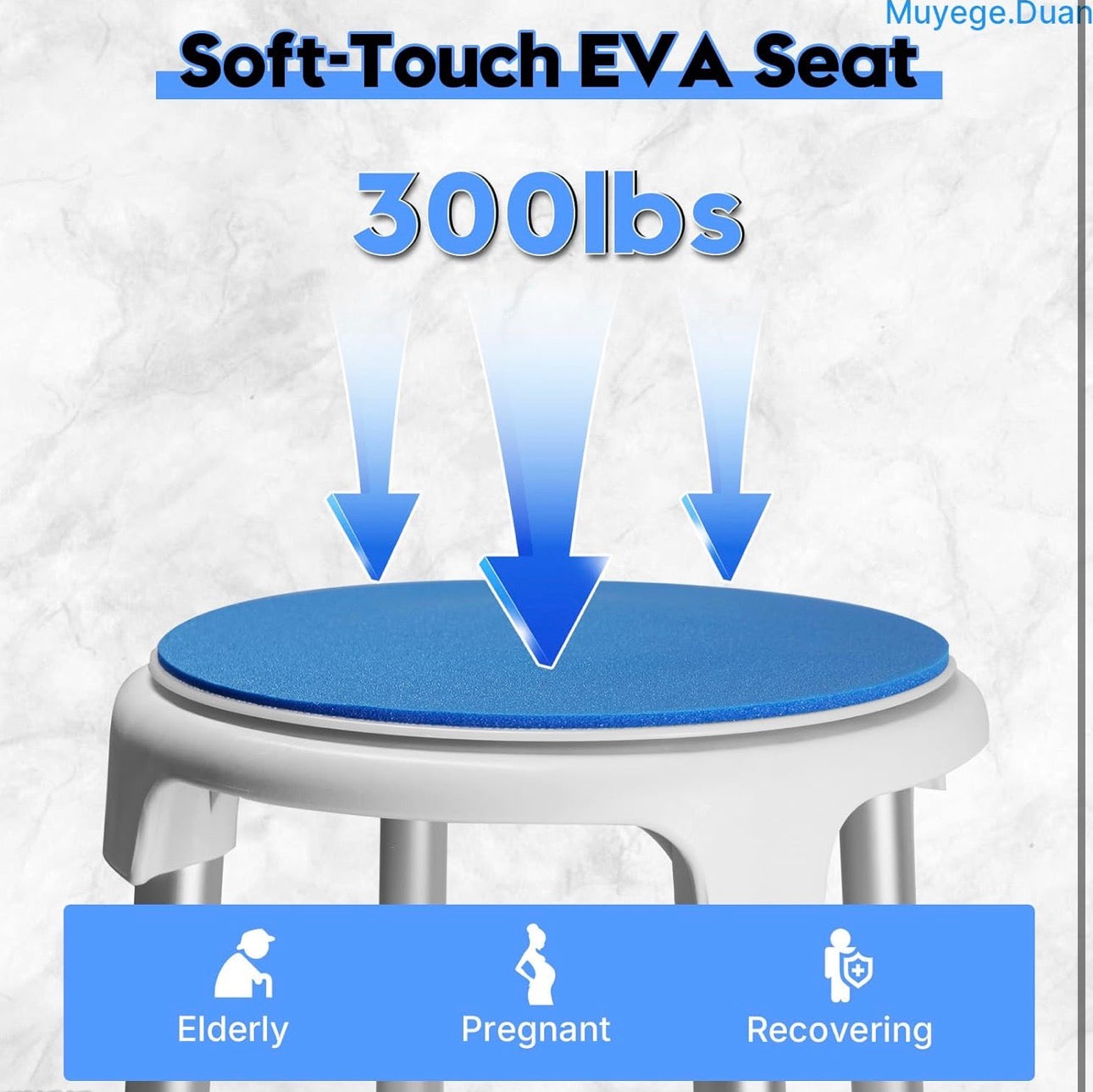 Adjustable Aluminum Shower Chair with Swivel Seat