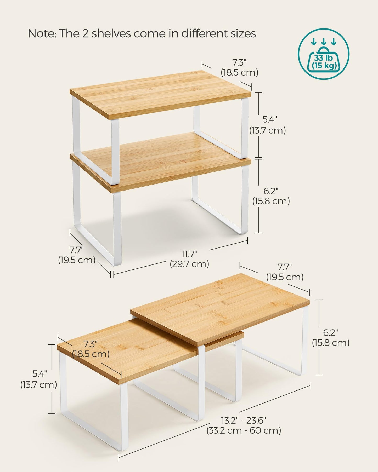 Expandable Kitchen Counter Organizer Shelves