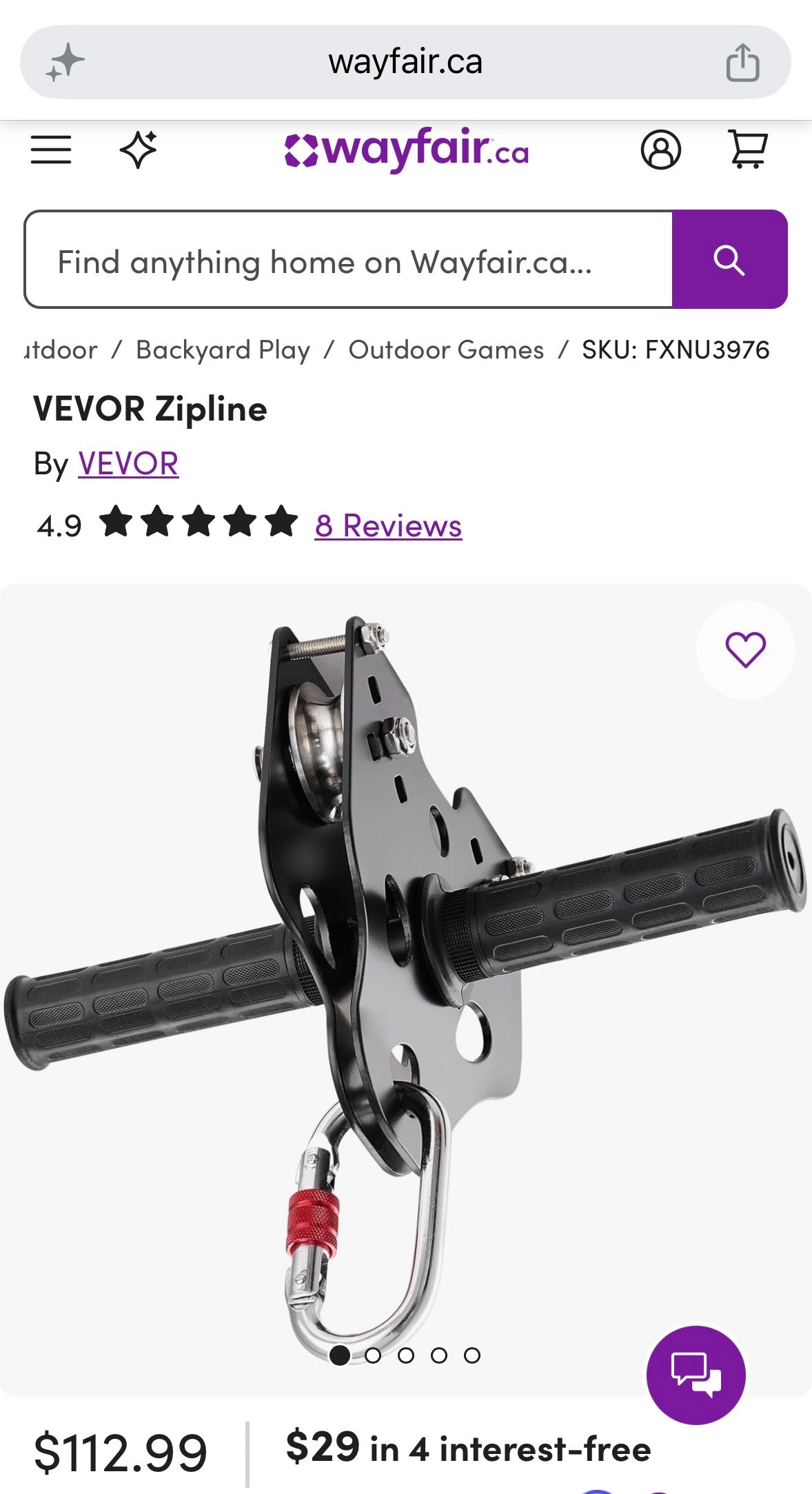Heavy-Duty Backyard Zip Line Kit
