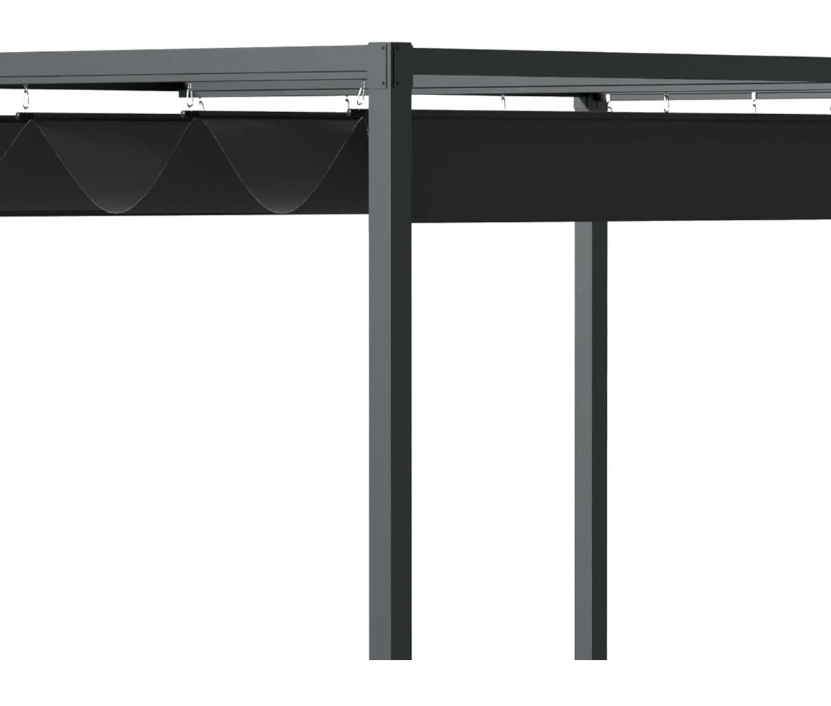 Outsunny 10×7 ft Retractable Pergola Gazebo — Heavy-Duty Metal Frame with Adjustable Canopy (Classic Grey)