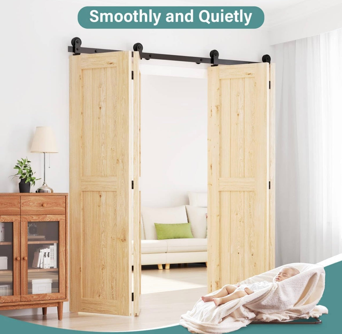 WINSOON Heavy-Duty Bifold Barn Door Hardware Kit – 40% Off Amazon Price