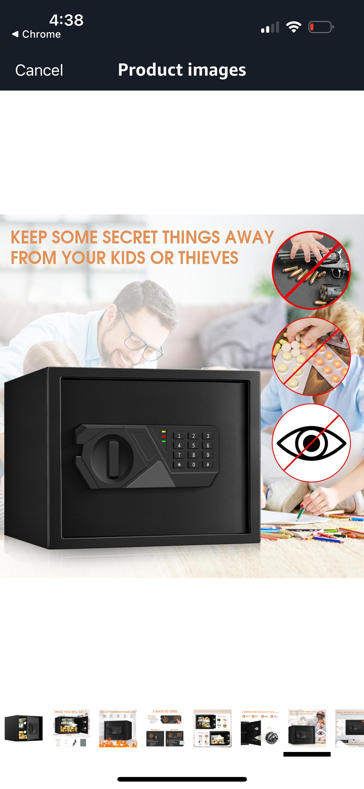 Homirxan 1.2 Cu Ft Electronic Safe with Alarm & Key Backup – 40 % Off Amazon Price!