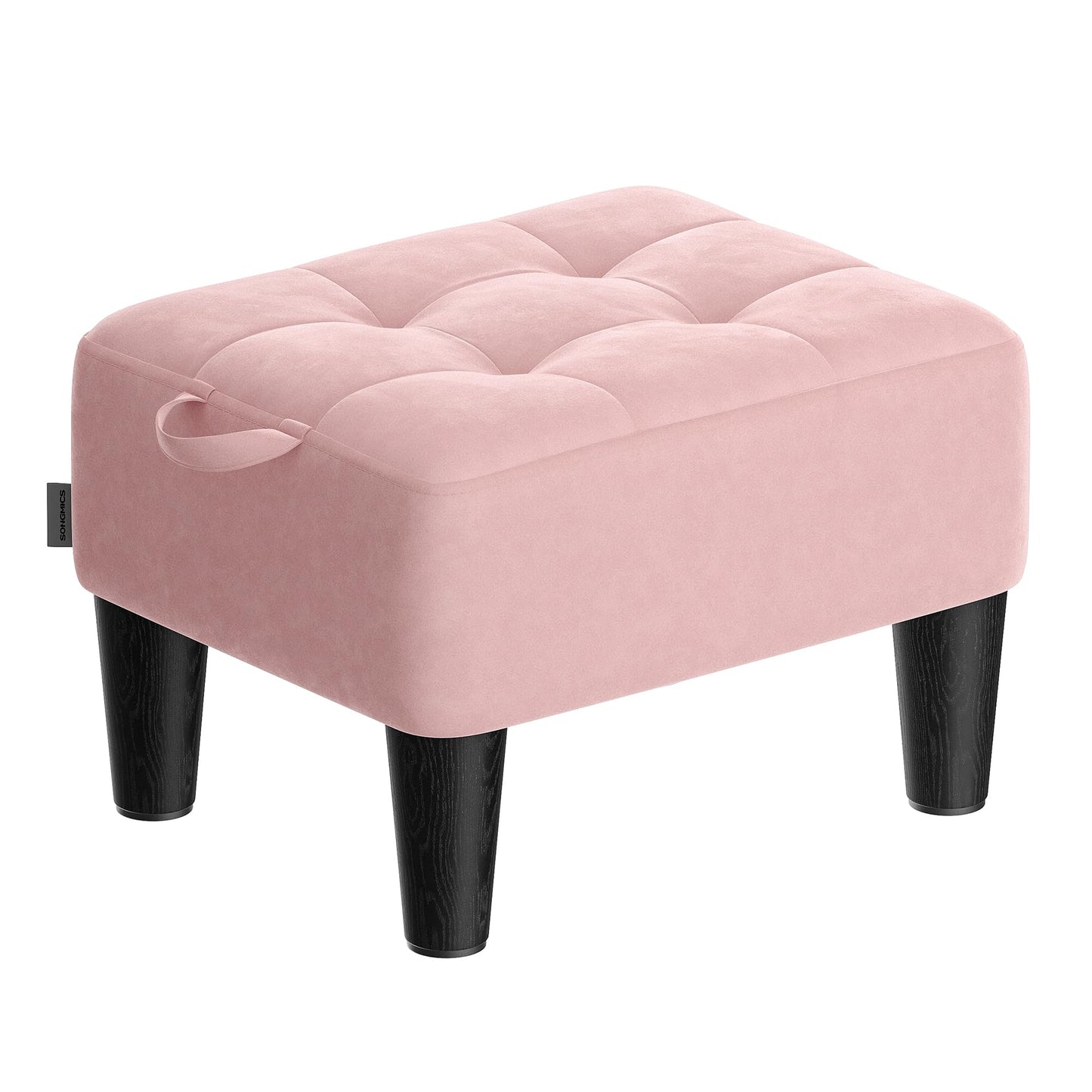 Velvet Storage Ottoman Footstool