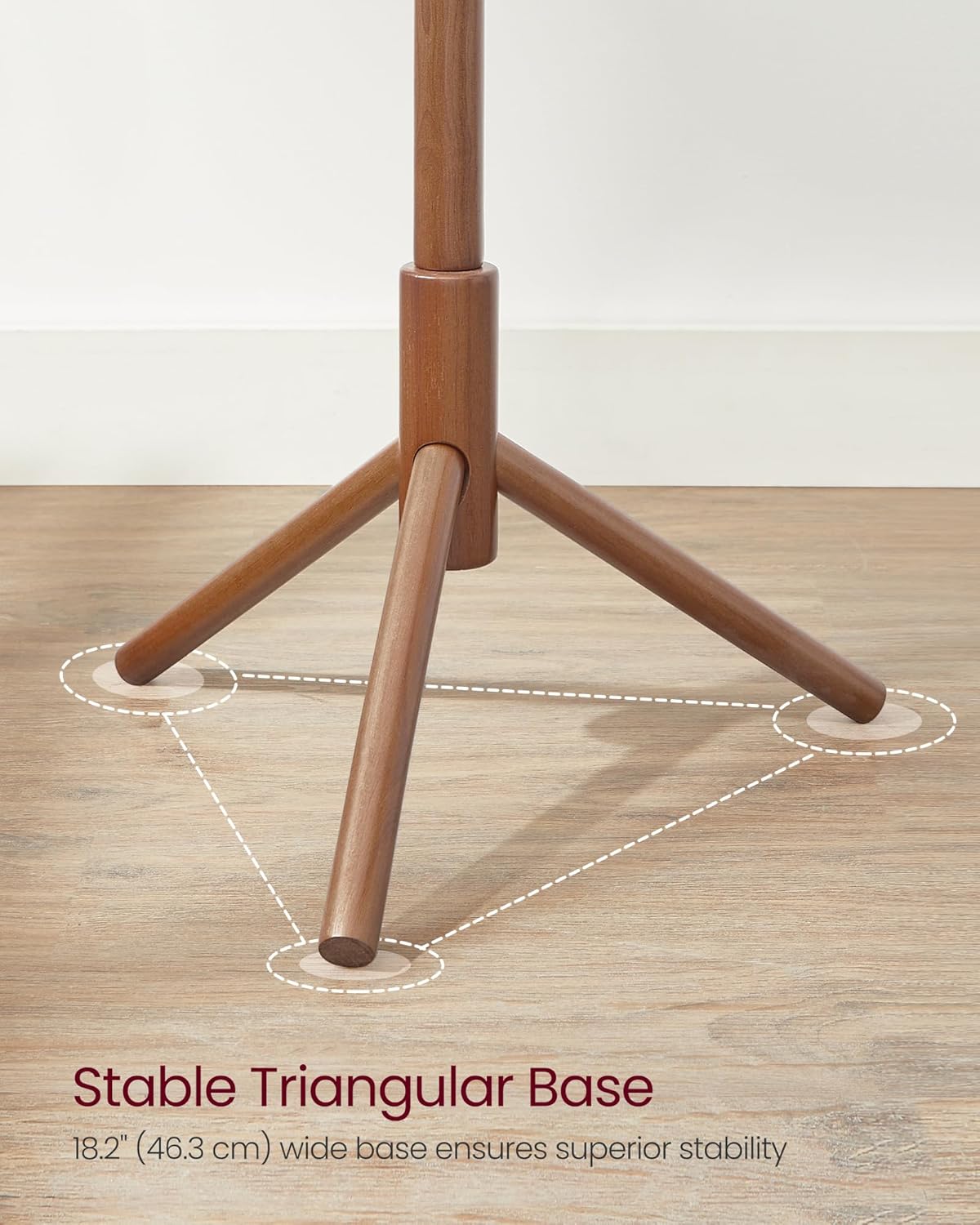 VASAGLE Solid Wood Coat Rack – Caramel Brown