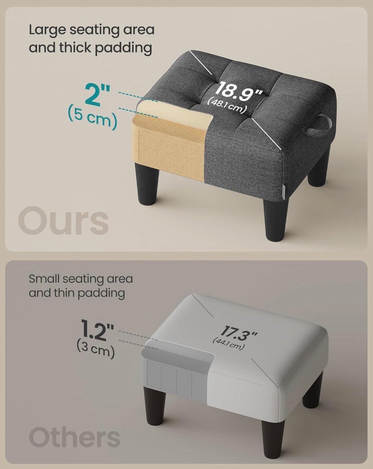 SONGMICS Footstool Ottoman