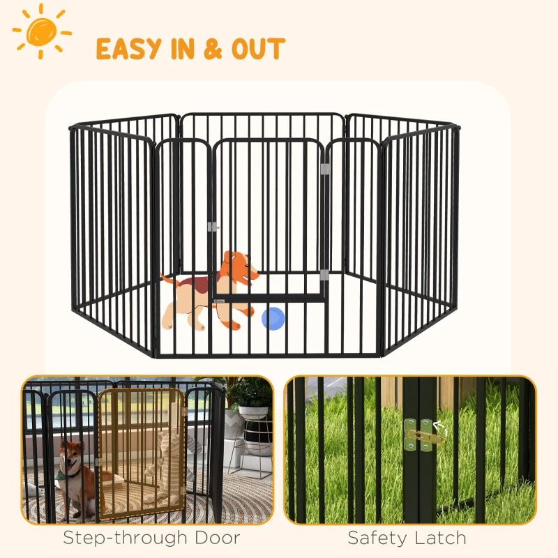 PawHut 6-Panel Steel Pet Playpen