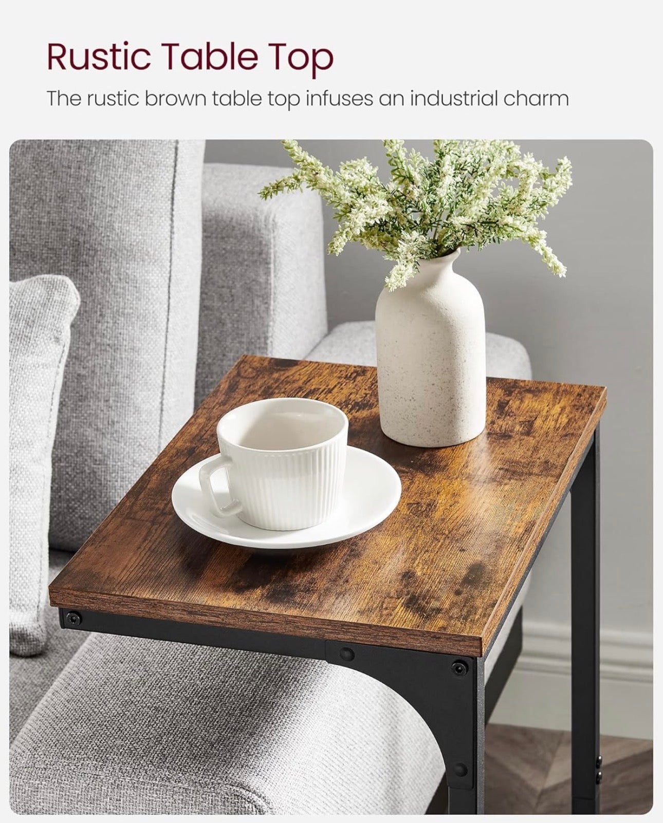 VASAGLE C-Shaped Side Table