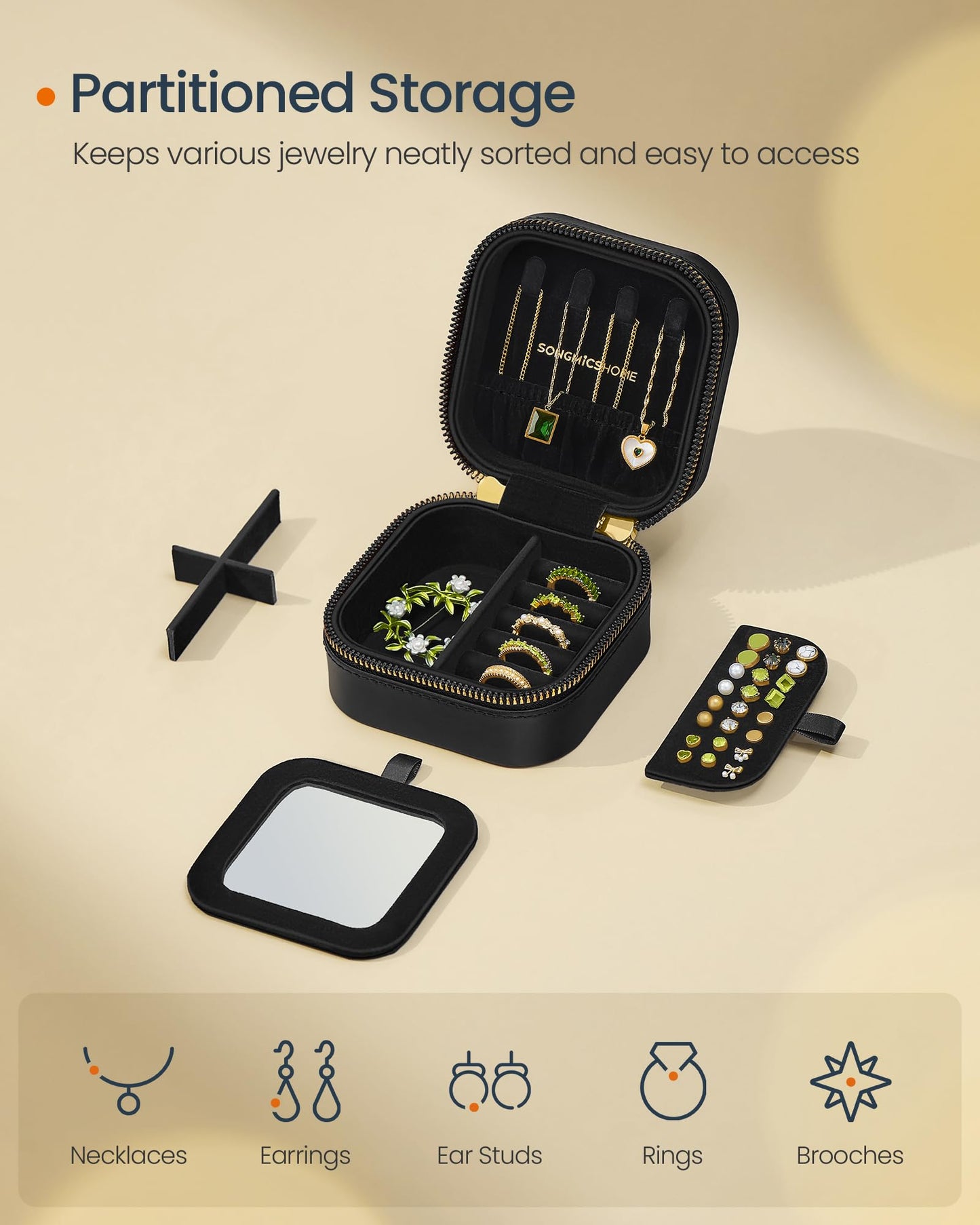 SONGMICS HOME Travel Jewelry Box