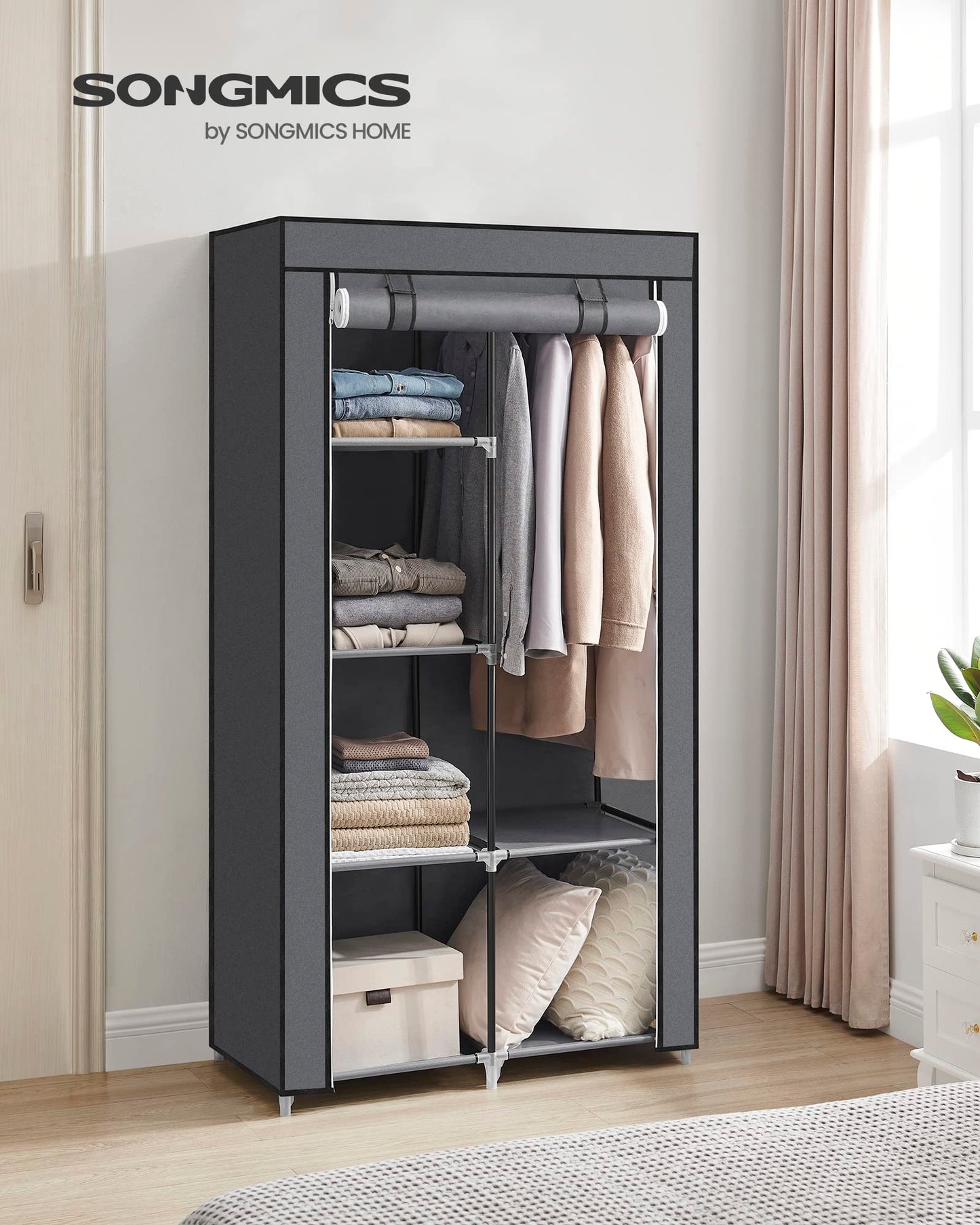 SONGMICS Portable Fabric Wardrobe Closet