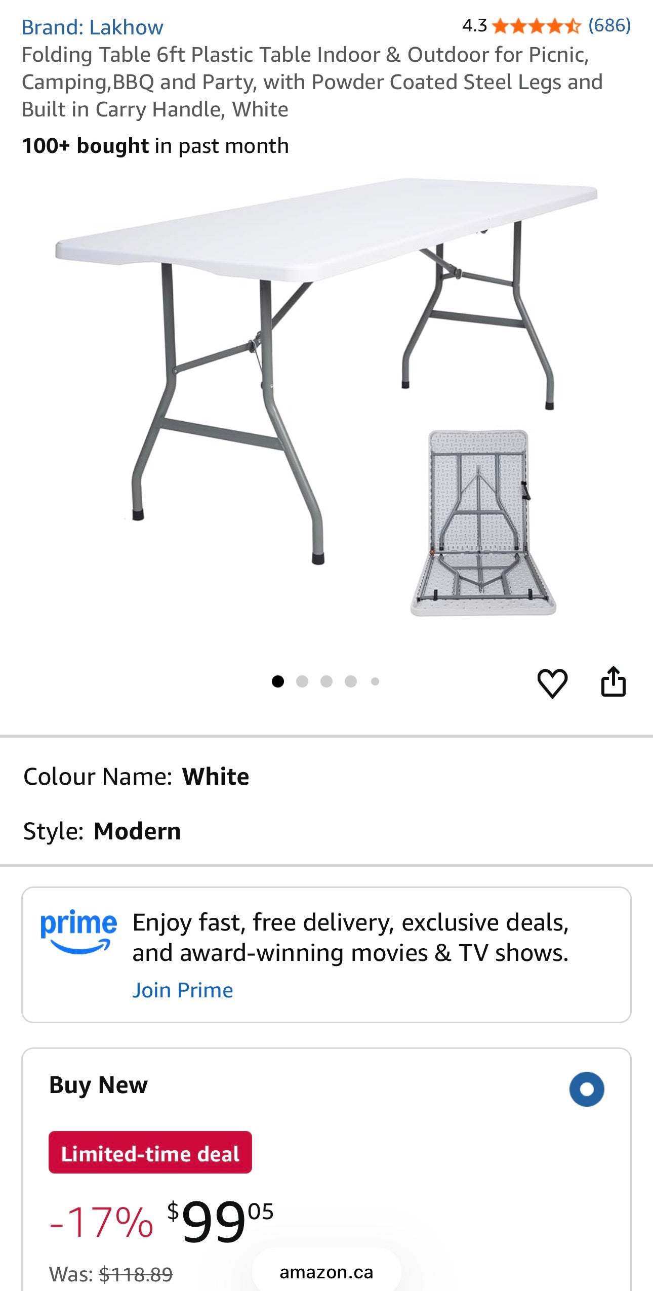 Lakhow 6FT Folding Table