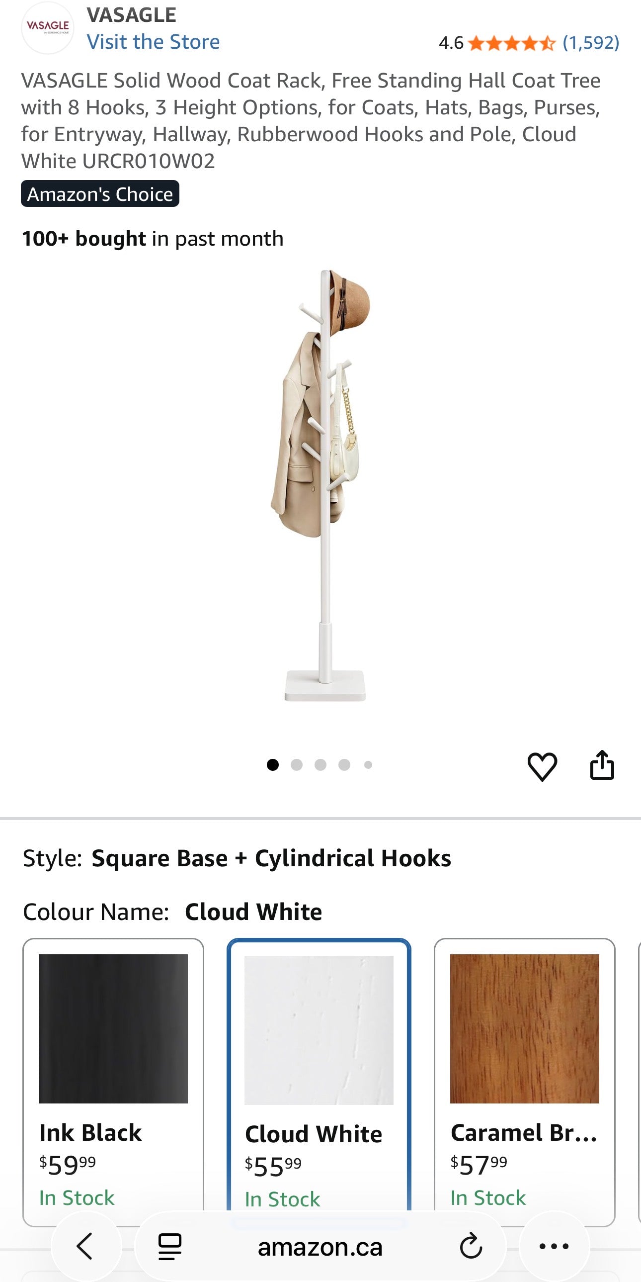 VASAGLE Adjustable Freestanding Coat Rack