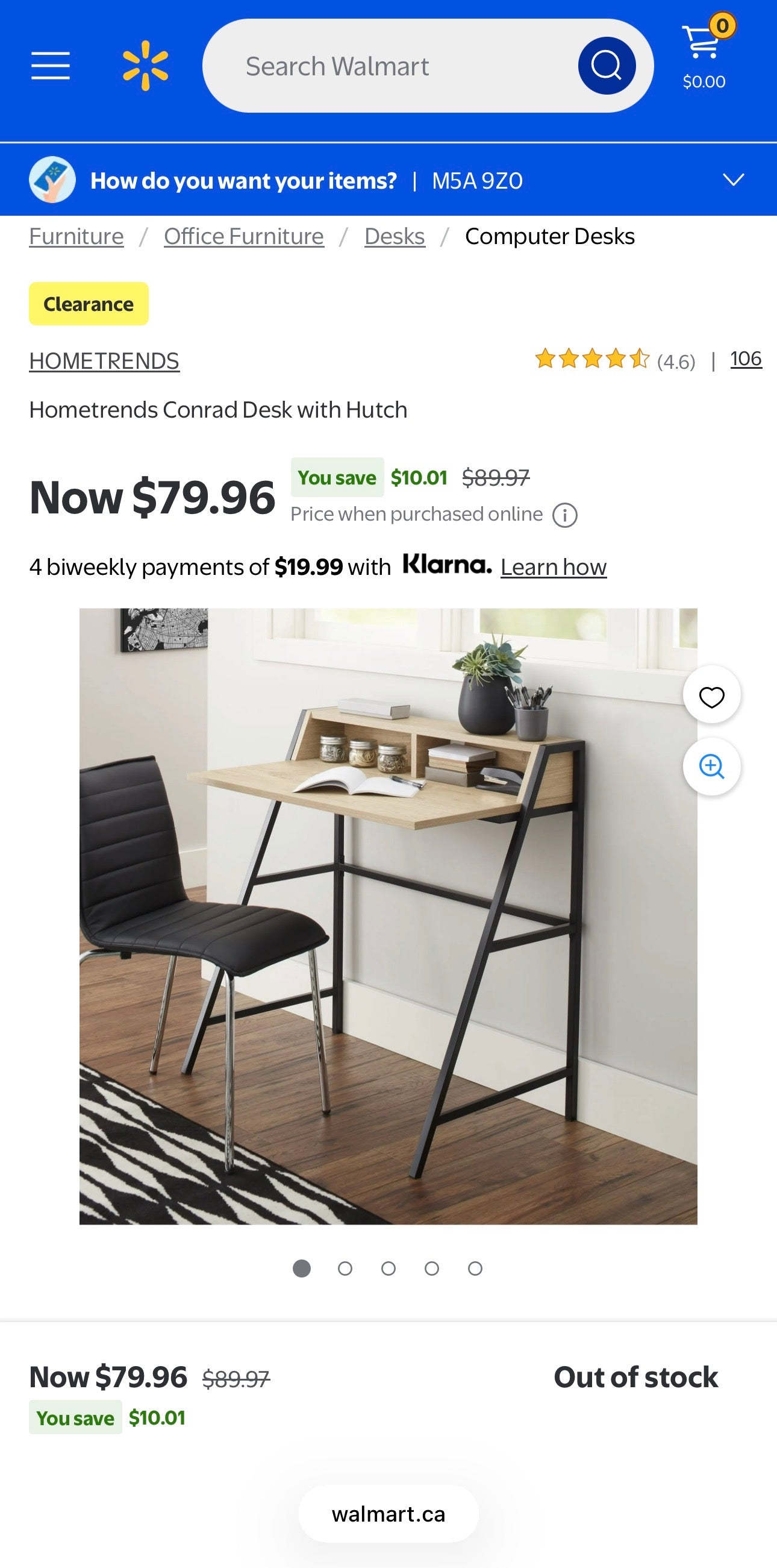 Hometrends Conrad Desk with Hutch