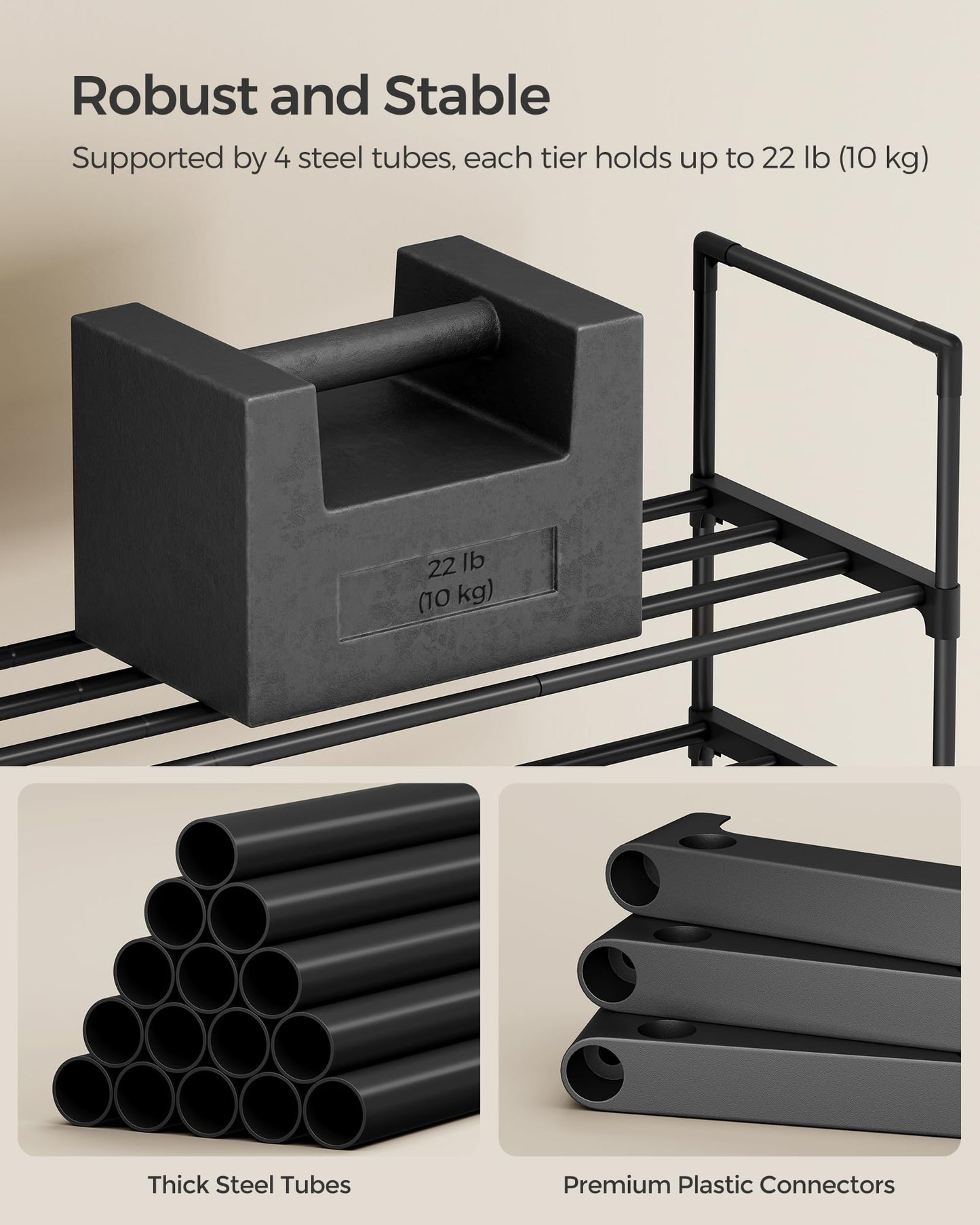 2-Tier Stackable Shoe Rack