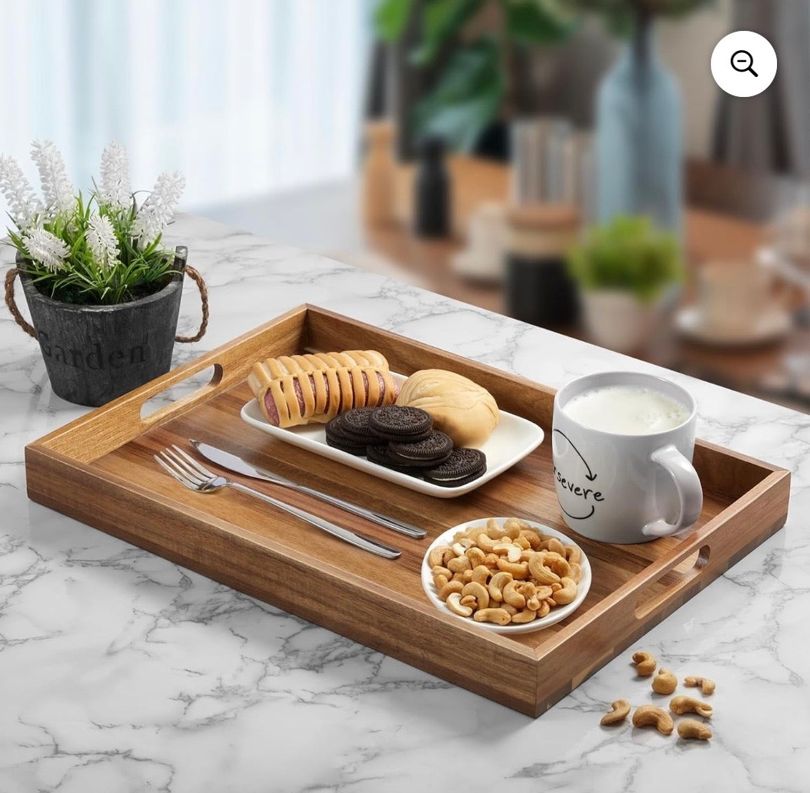 IDESIGN acacia wood serving tray