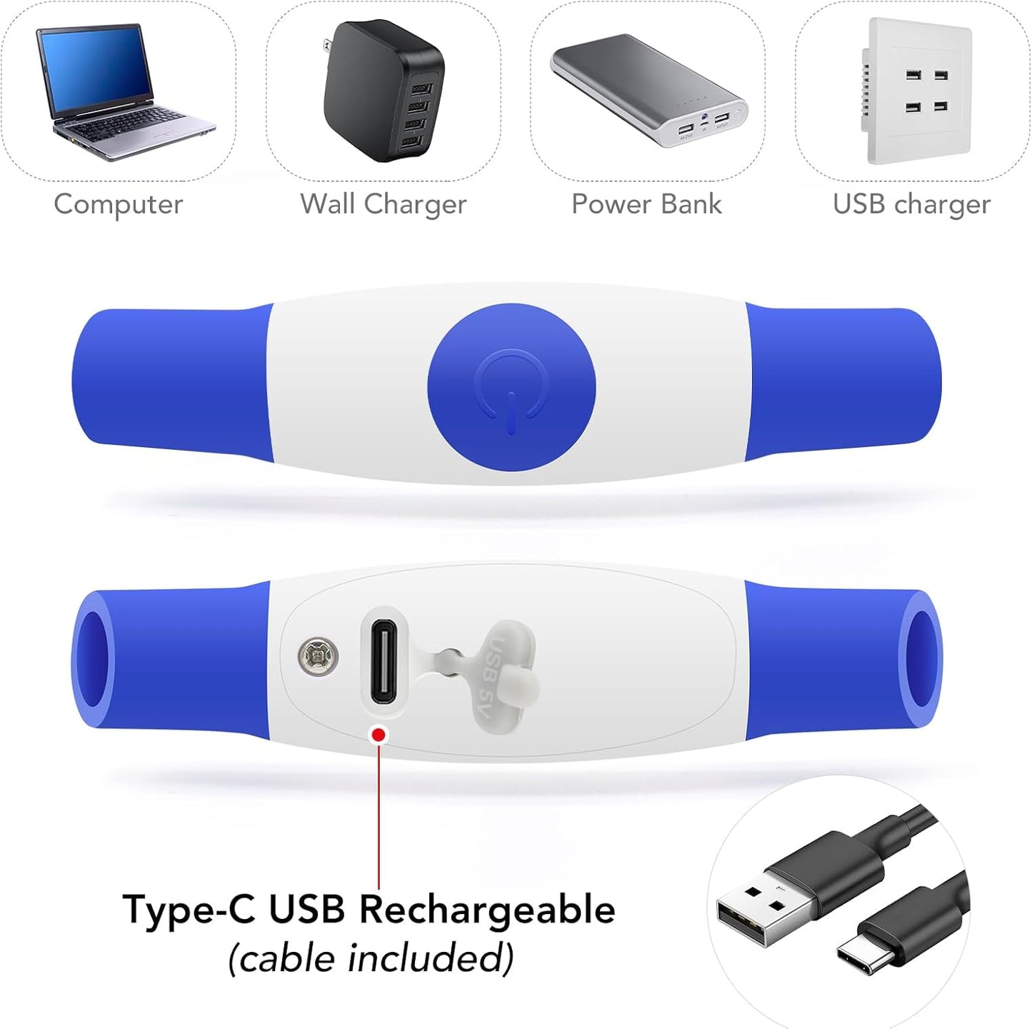 PZRLit USB Rechargeable LED Dog Collar – Blue