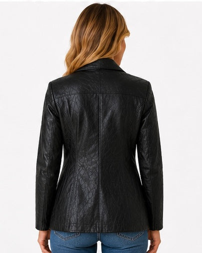 Women’s Patchwork Leather Jacket – Sizes M, L & XL