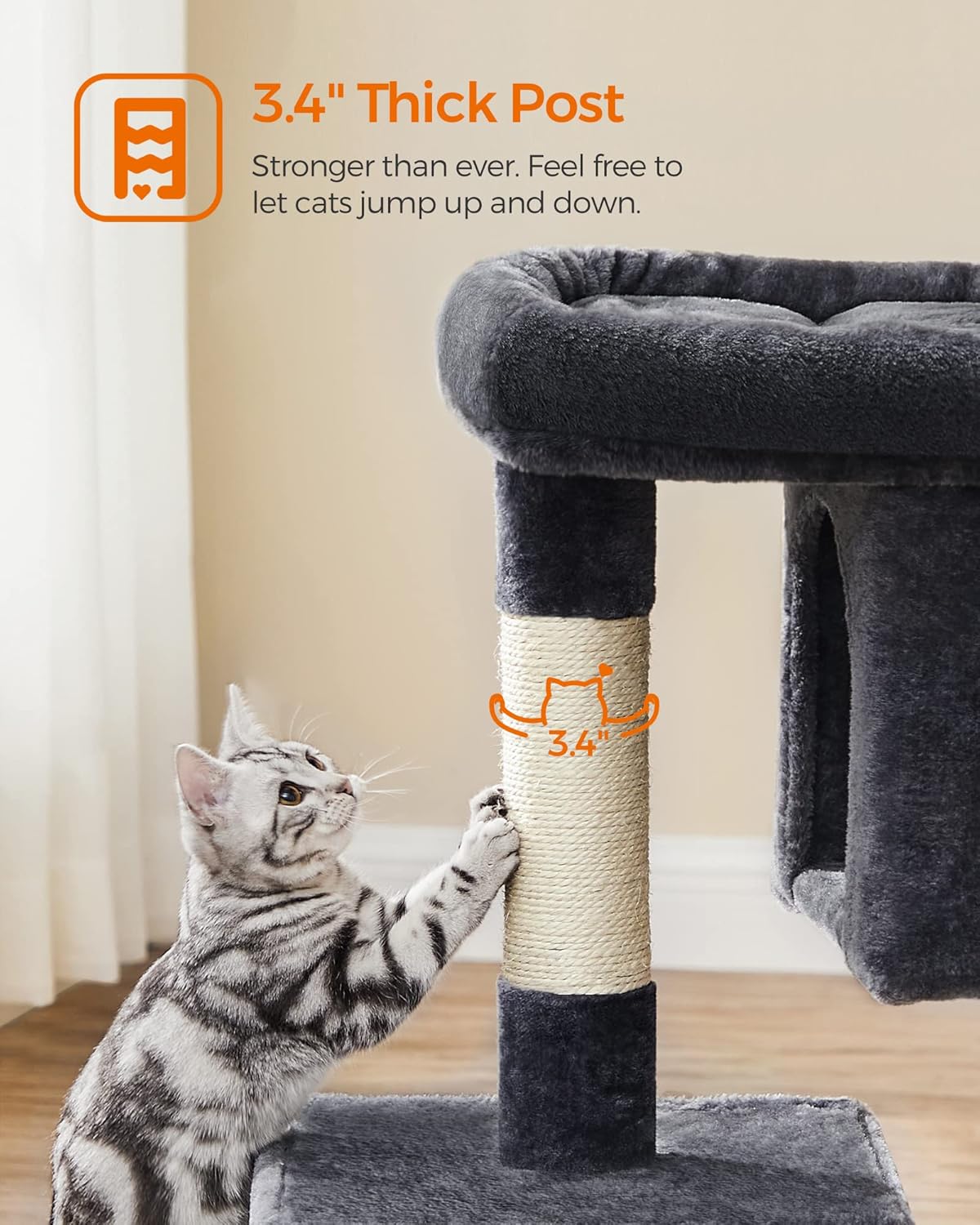 Multi-Level Cat Tree with Large Perch & Dual Cat Caves