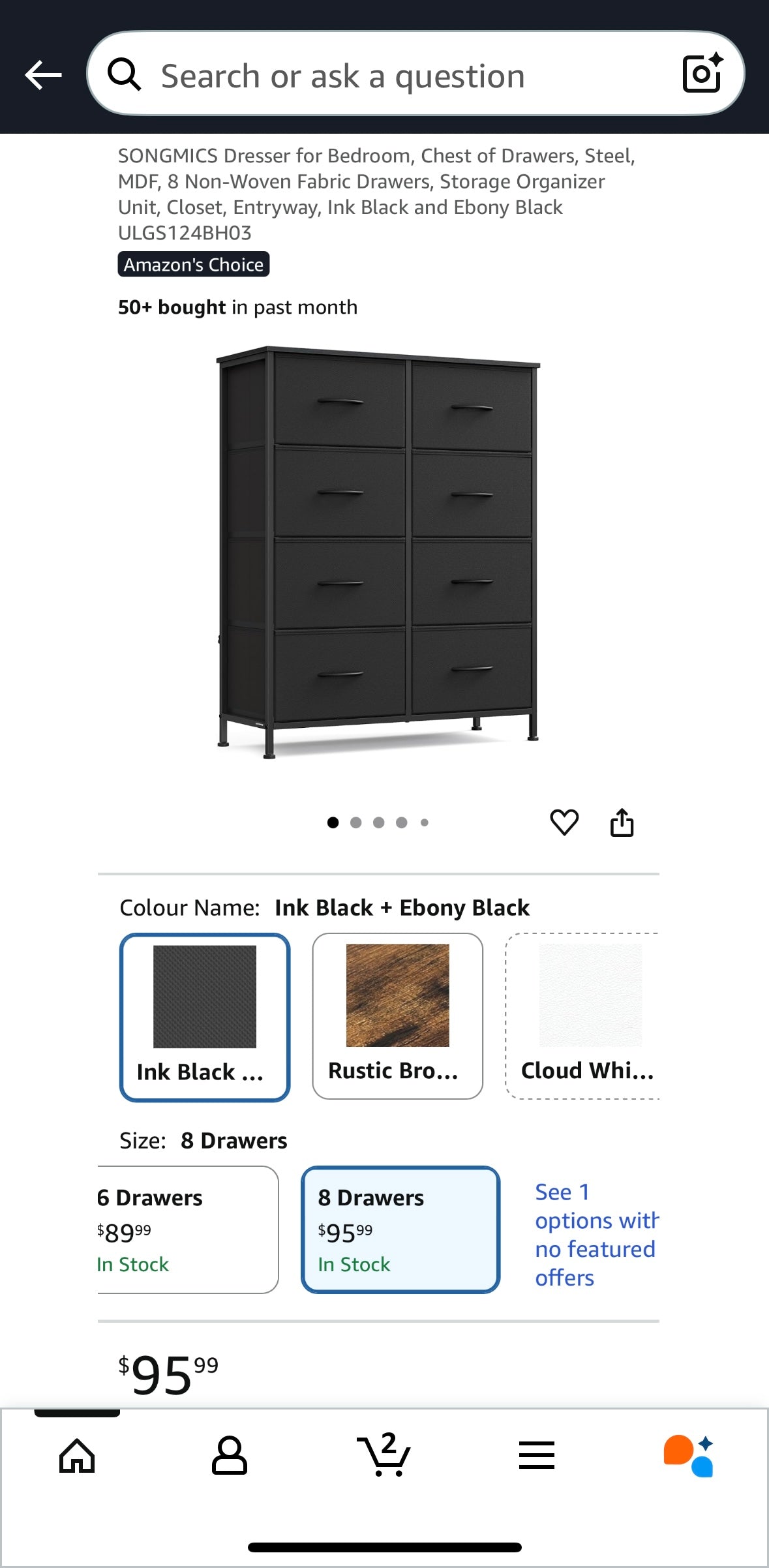 8-Drawer Fabric Dresser — Modern Storage Chest with Steel Frame (Gray)