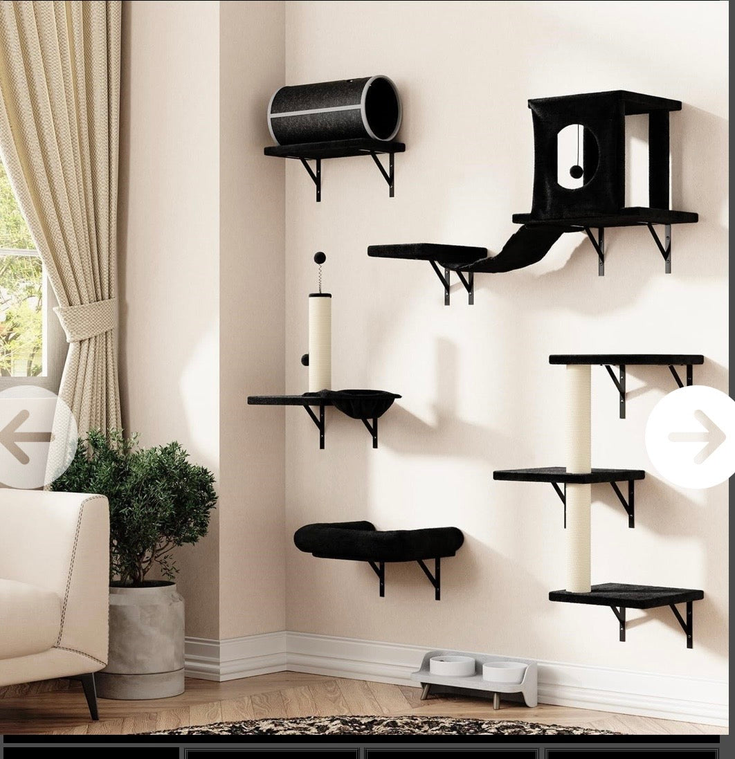 7-Piece Wall-Mounted Cat Furniture Set