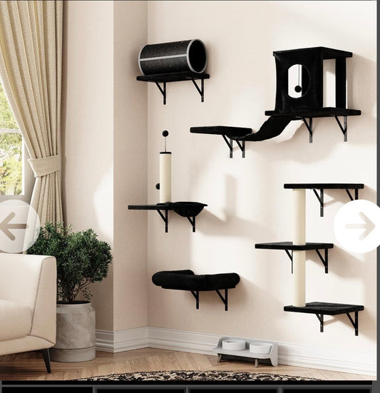 7-Piece Wall-Mounted Cat Furniture Set