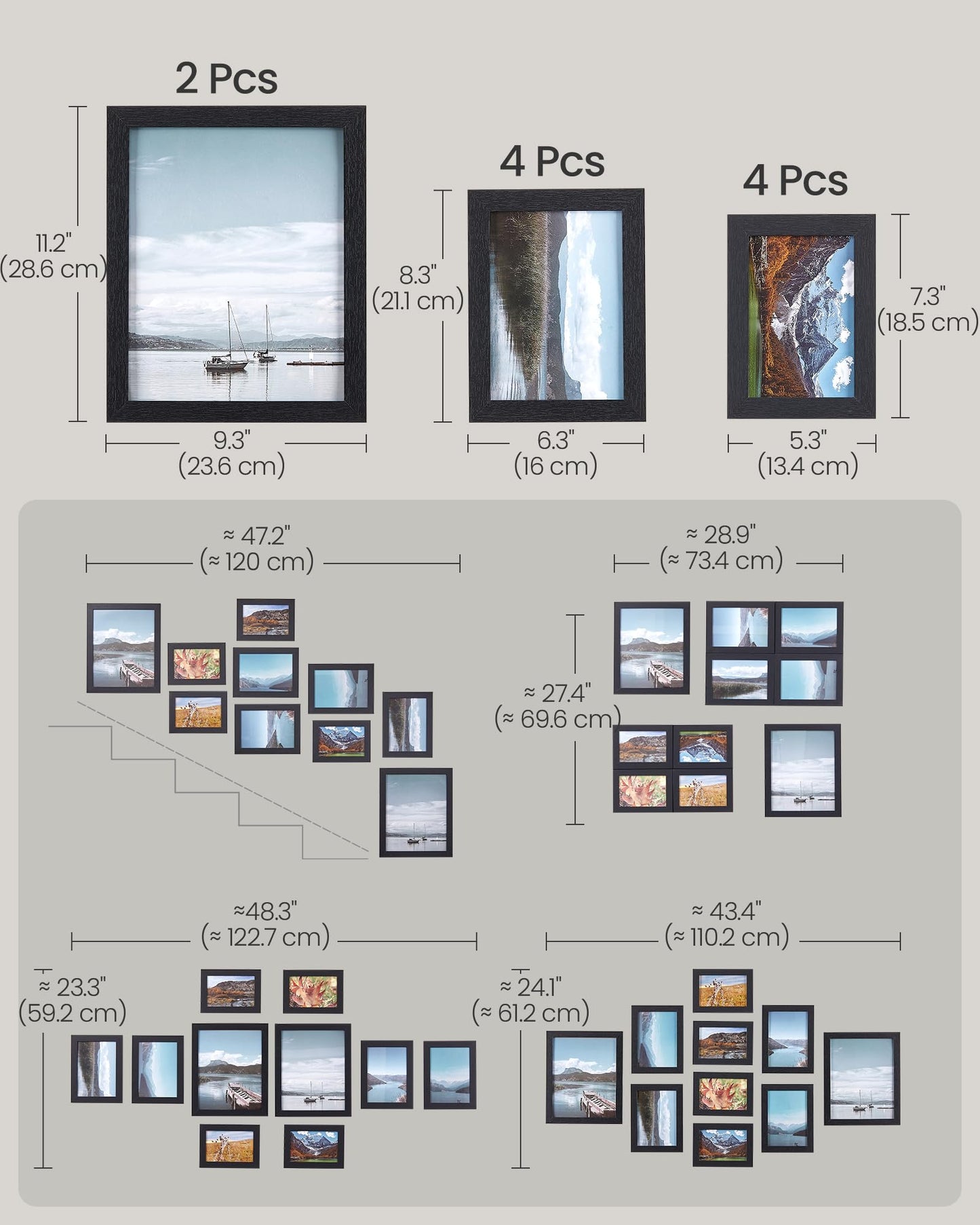 SONGMICS 10-Piece Gallery Wall Picture Frame Set