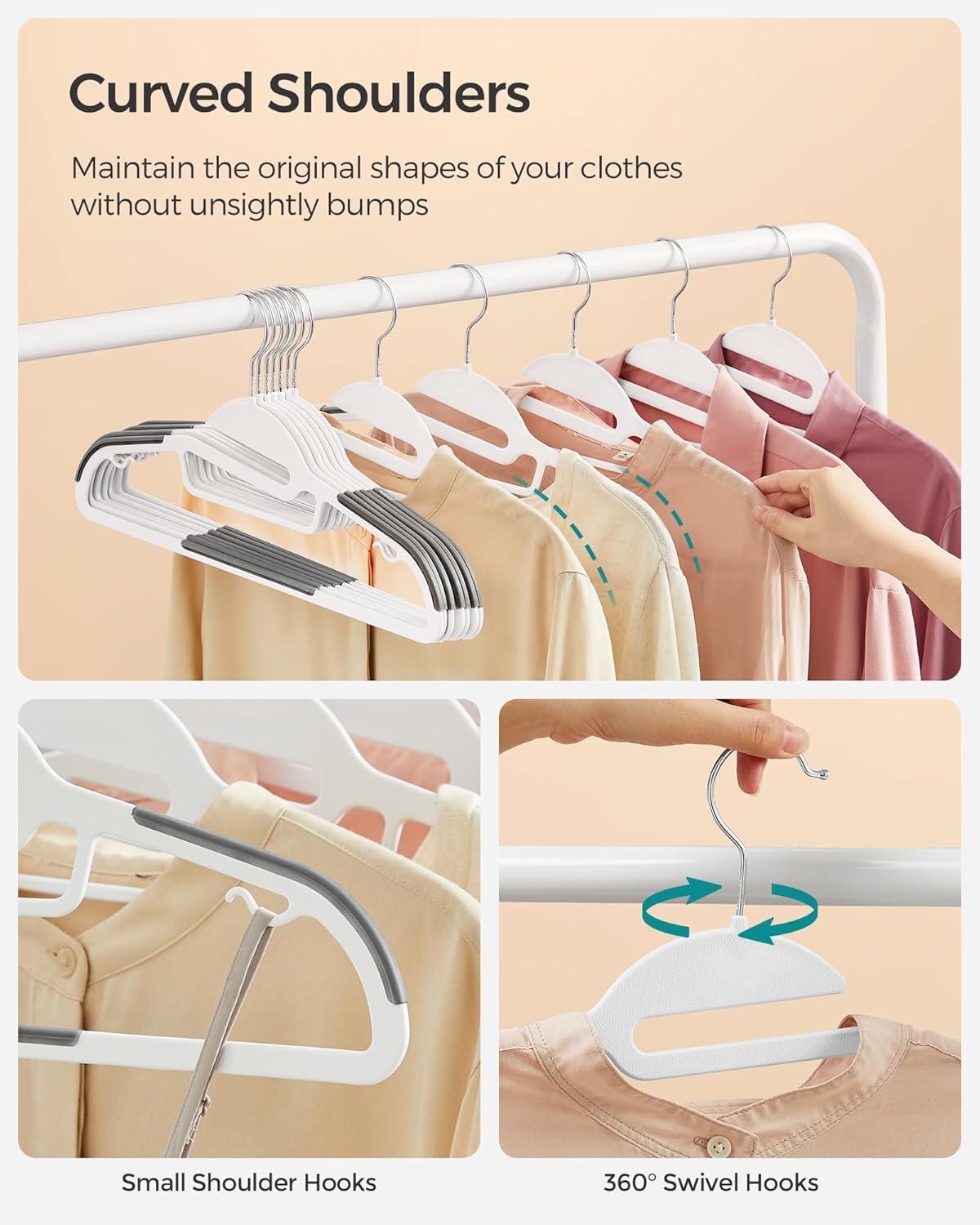 SONGMICS Slim Heavy-Duty Clothes Hangers – 50 Pack