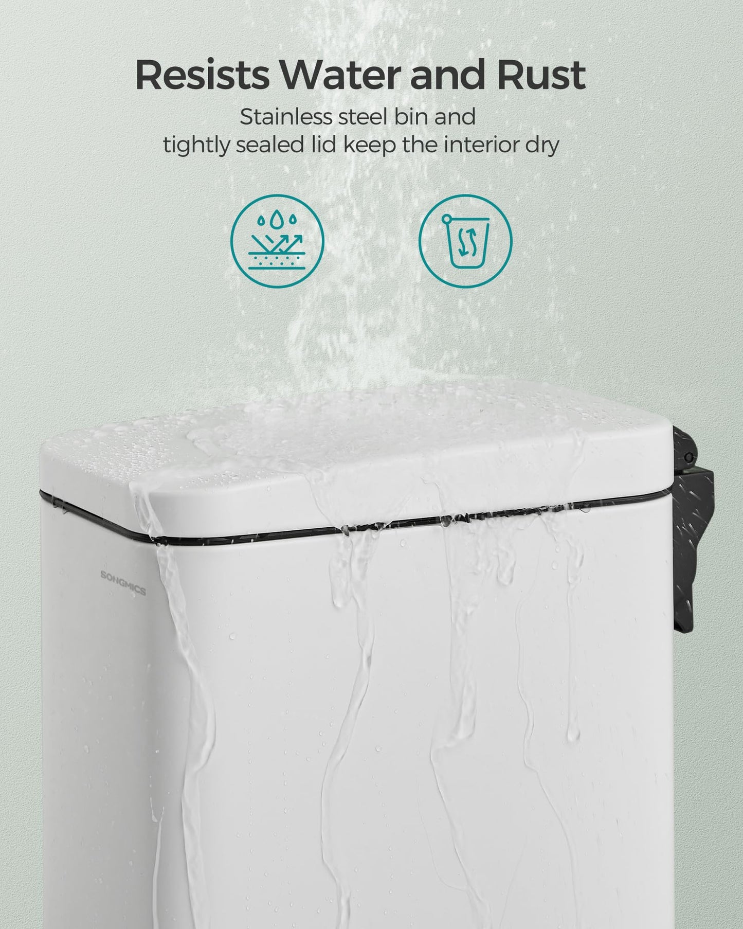 Slim Step-On Bathroom Trash Can