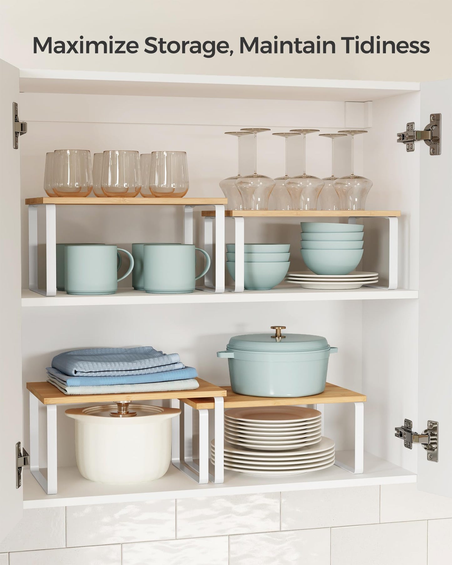 Expandable Kitchen Counter Organizer Shelves