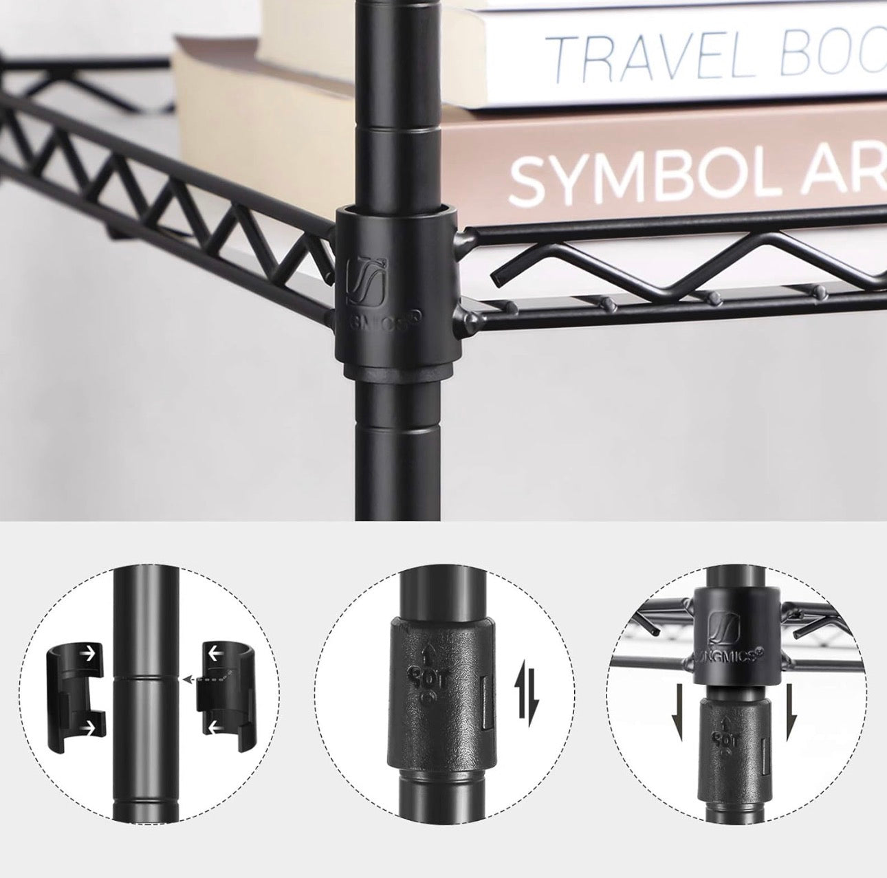 SONGMICS 4-Tier Powder-Coated Metal Storage Rack