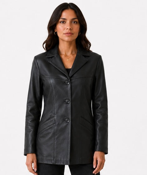 Women’s Tailored Leather Jacket – Size 2XS