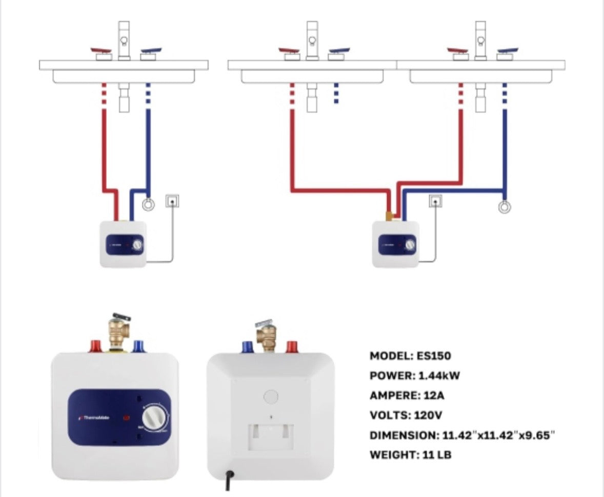 1.3-Gallon Mini Tank Electric Water Heater