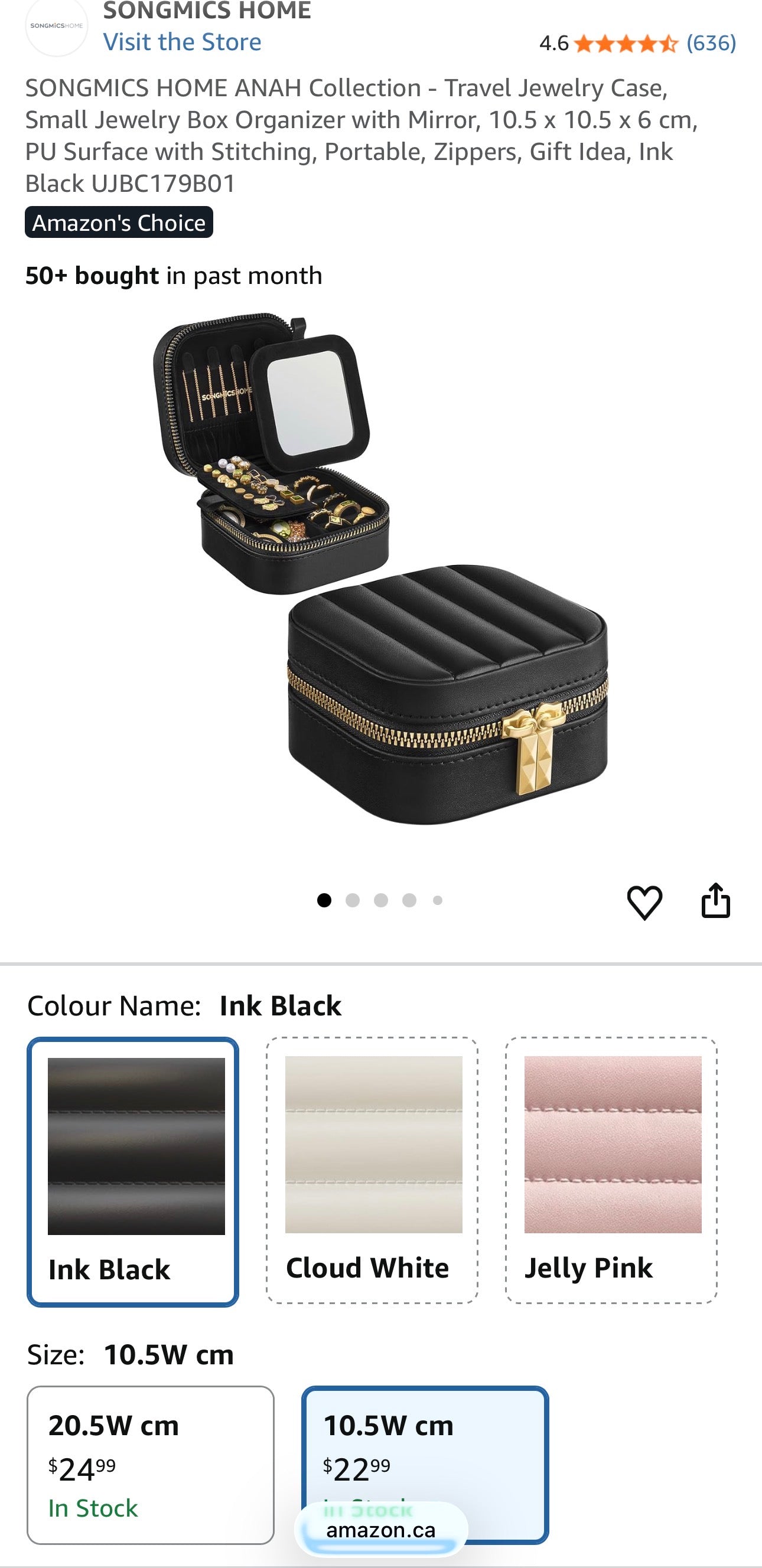 SONGMICS HOME Travel Jewelry Box