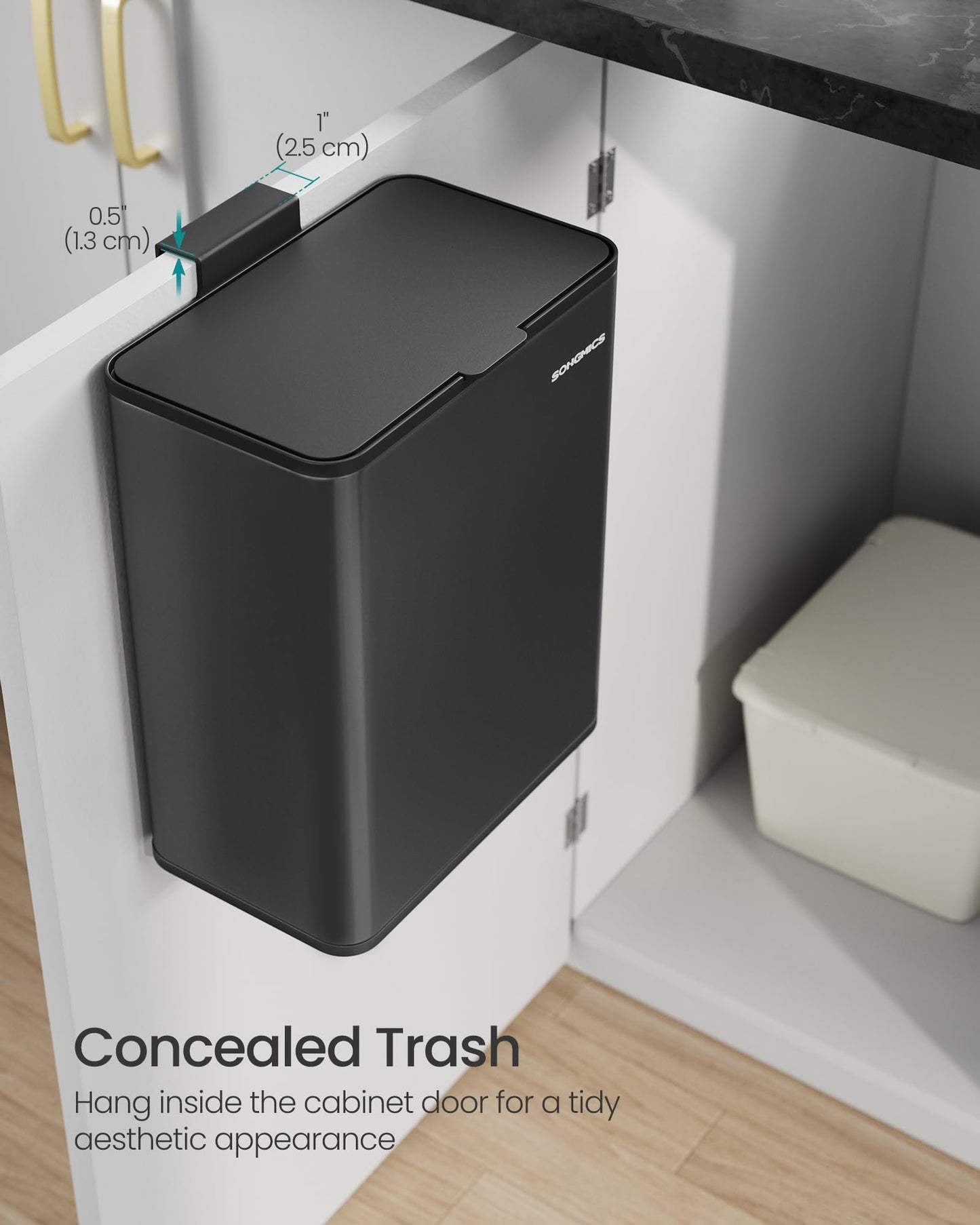 SONGMICS 2.1-Gallon Hanging Kitchen Trash Can