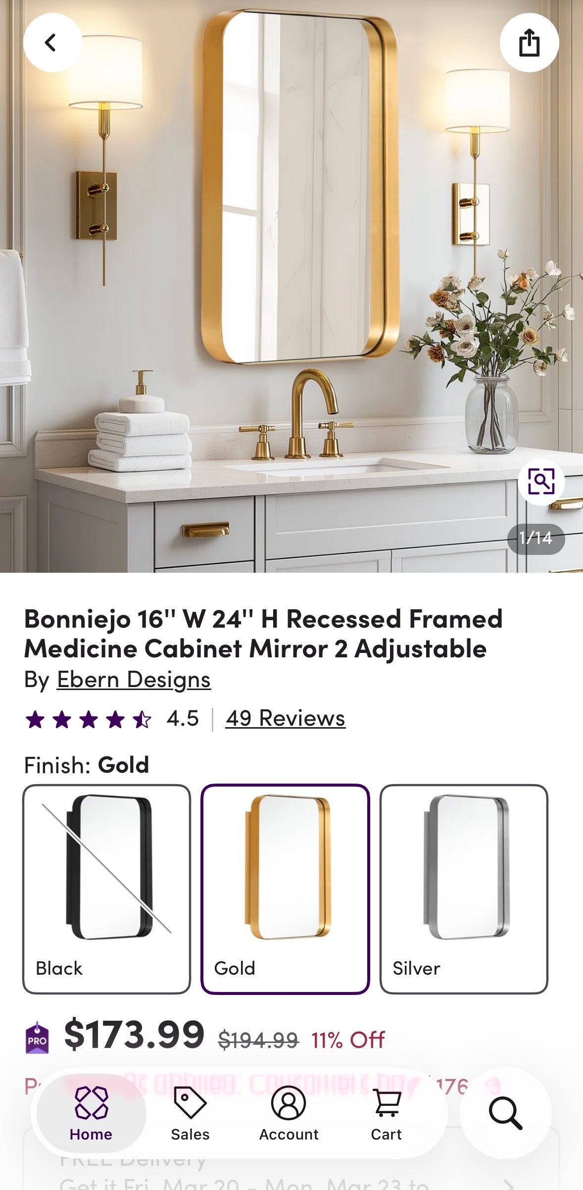 Modern Mirrored Bathroom Medicine Cabinet