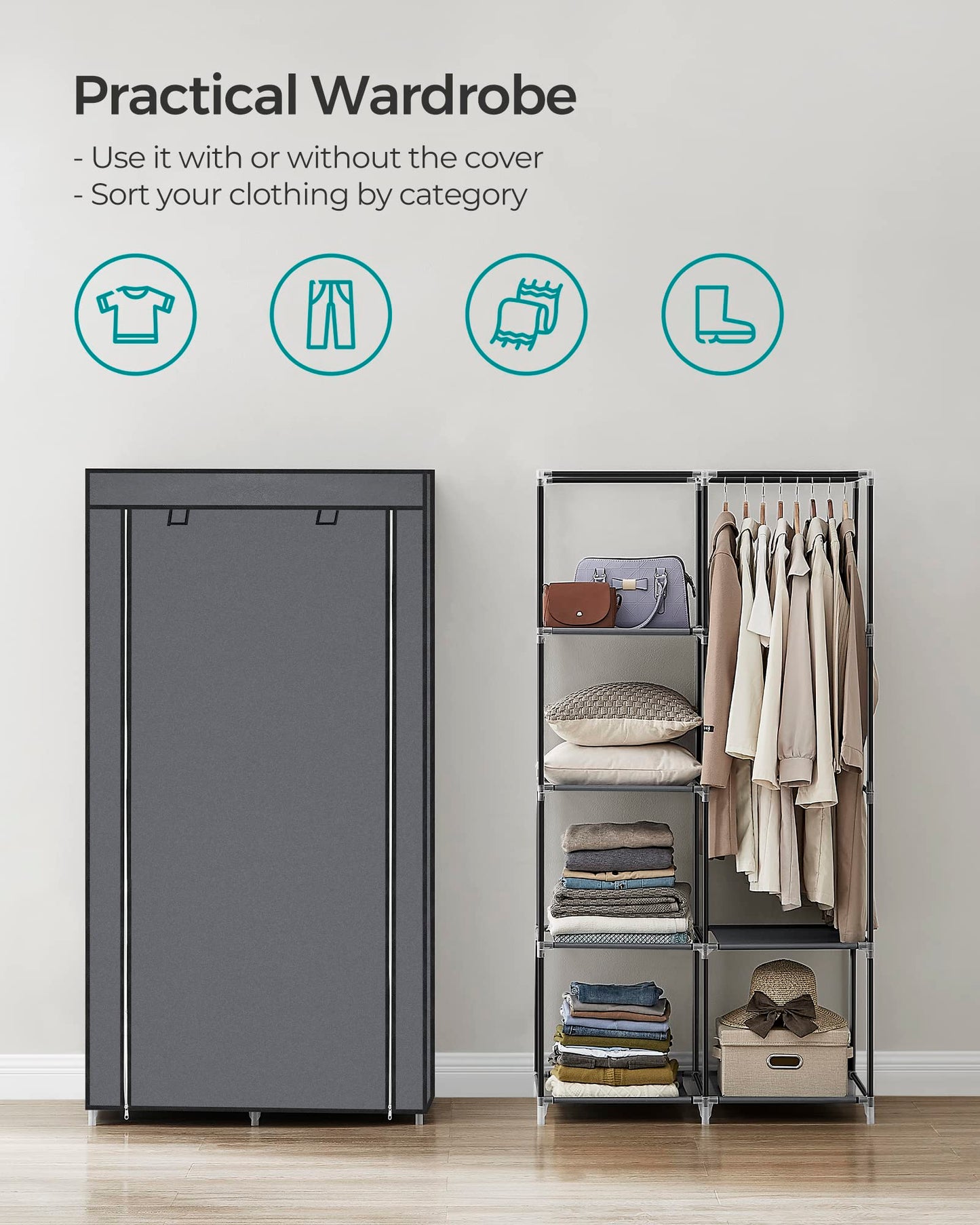 SONGMICS Portable Fabric Wardrobe Closet