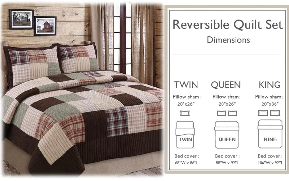 Cozy Line Home Fashions Patchwork Quilt Set – Queen Size