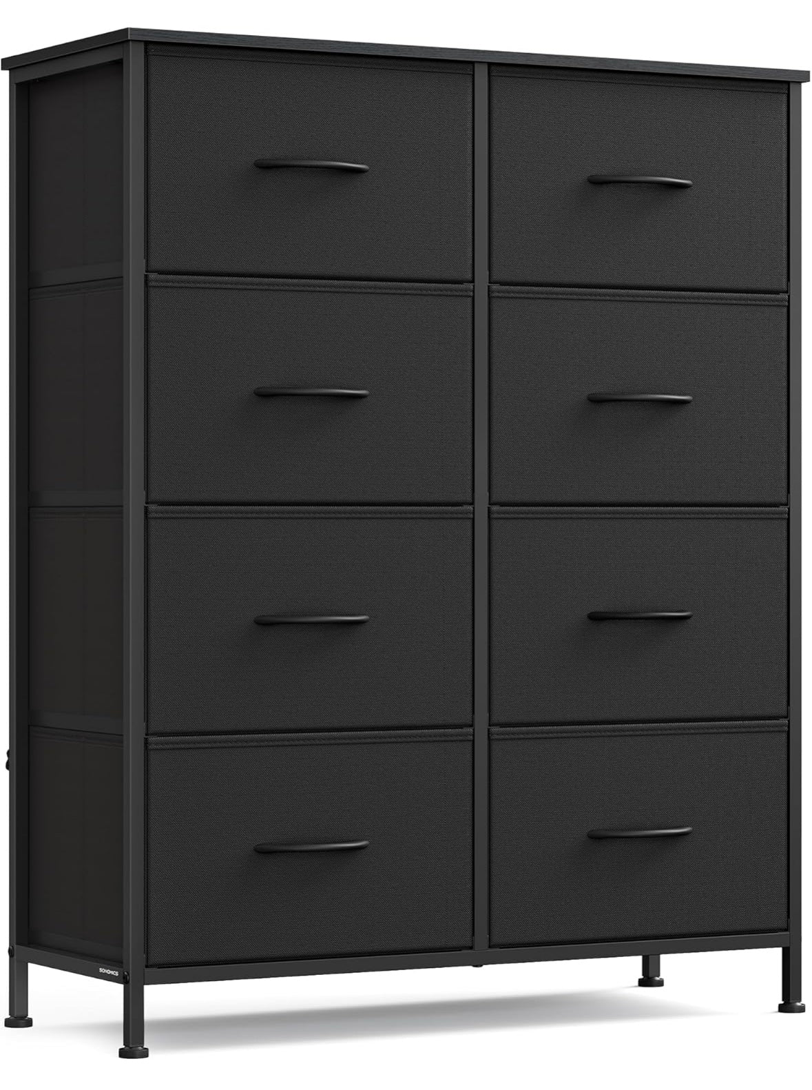 8-Drawer Fabric Dresser — Modern Storage Chest with Steel Frame (Gray)