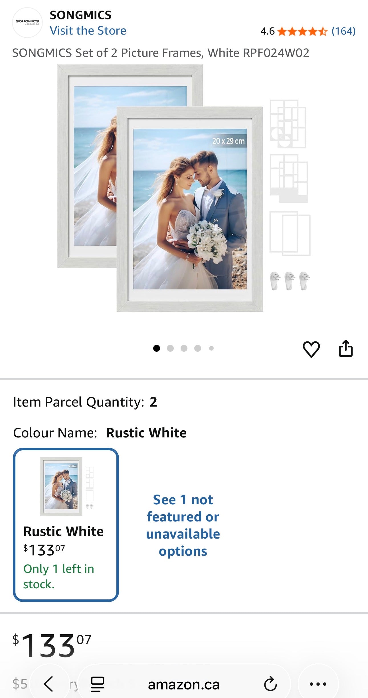 SONGMICS Collage Picture Frame – Rustic White