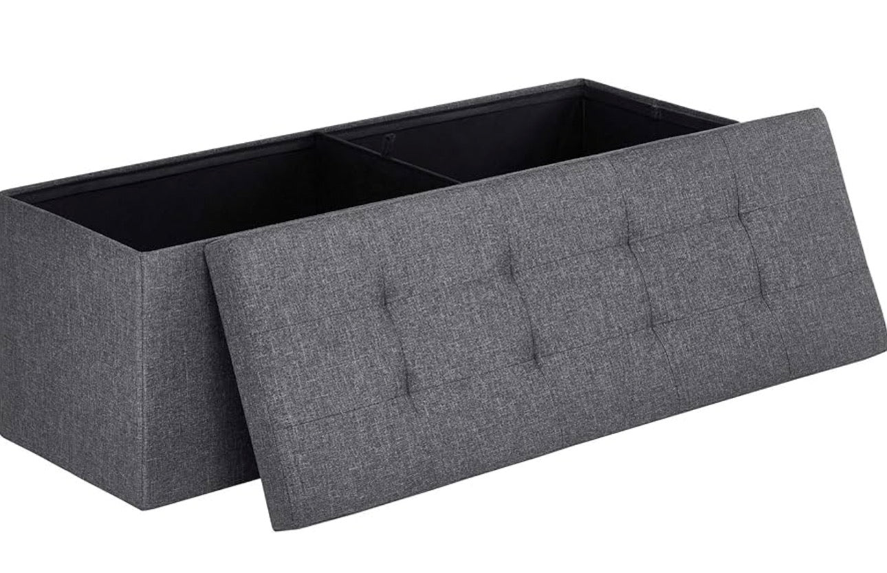 SONGMICS 110 cm Folding Storage Ottoman Bench
