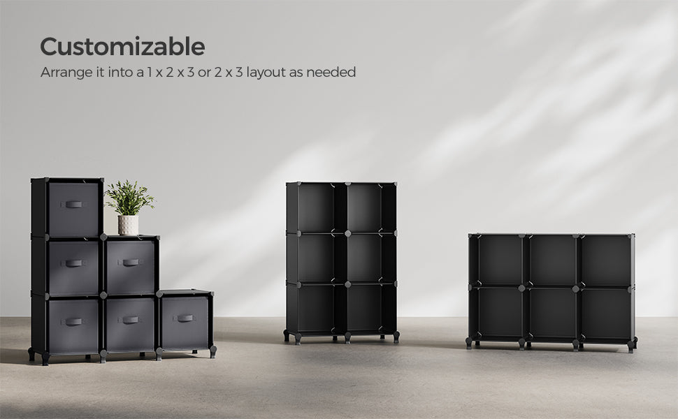 6-Cube Modular Storage Organizer with Fabric Bins