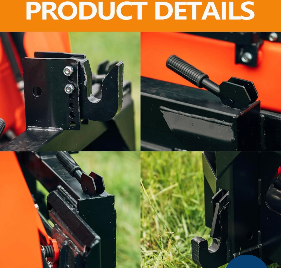 Garvee Universal Quick Attach Mounting Plate w/ 3 Point Quick Hitch Adapter – Category 1