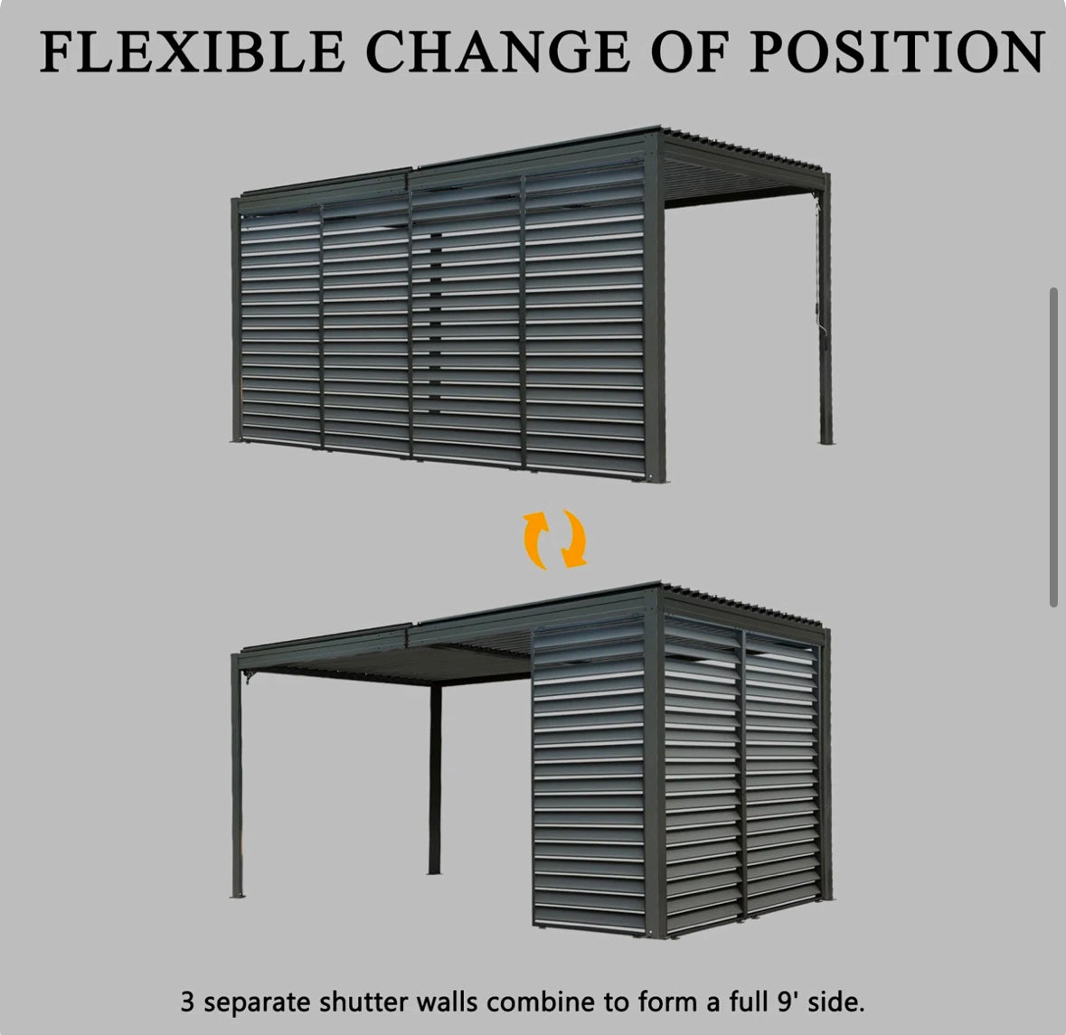 Outdoor Pergola Shade Screen – Rust-Resistant Aluminum Privacy Panel