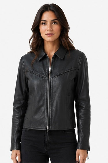 Women’s Tailored Leather Jacket - S